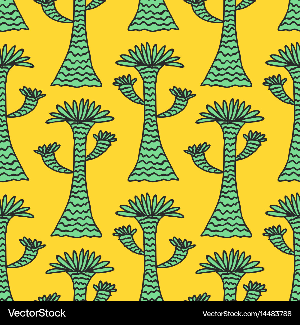 Seamless tropical jungle palm leaves pattern Vector Image