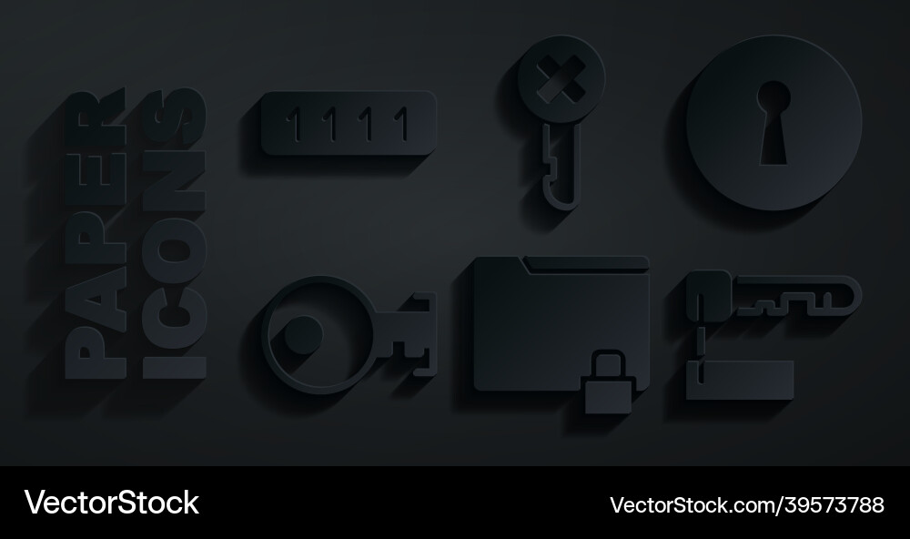 Set folder and lock keyhole marked key wrong Set folder and lock keyhole marked key wrong vector image