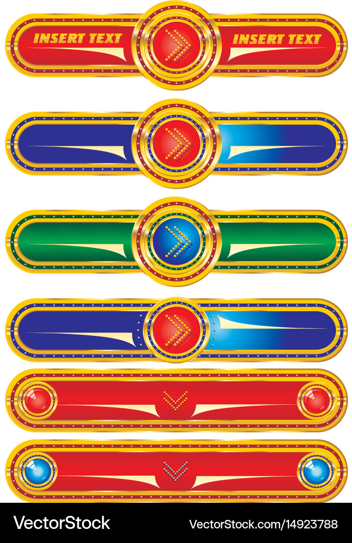 Set of web buttons with the index arrows vector image