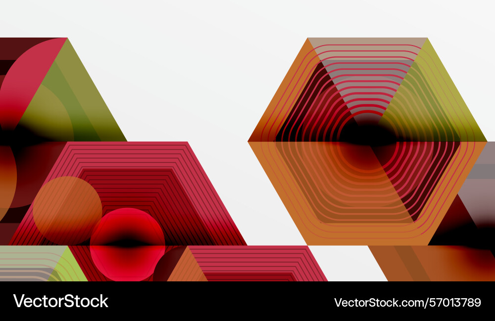 Abstract geometric composition overlapping shapes Vector Image