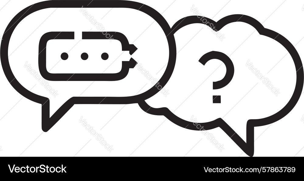 Chat and question bubble for interactive support Vector Image