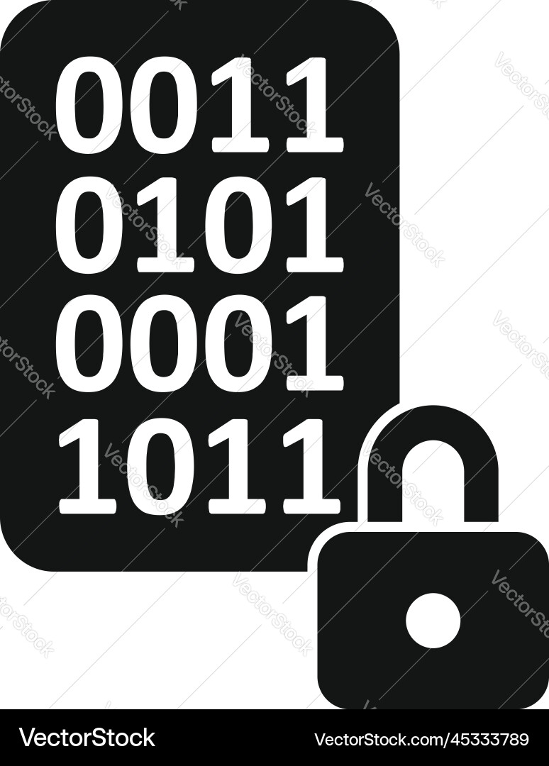 Cipher Data Lock Code Icon vector image