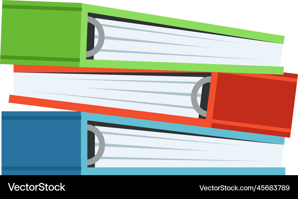 Document binders stack office papers color icon Vector Image