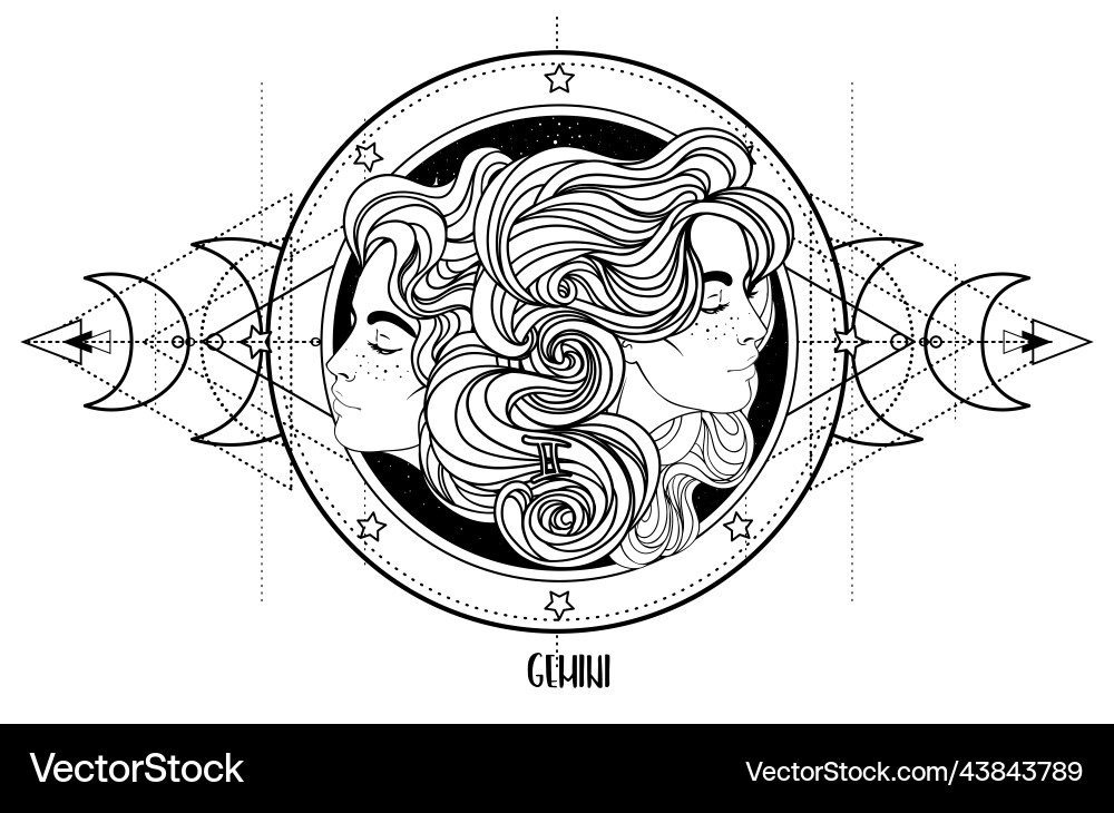 Gemini Zodiac Girl Vector Image