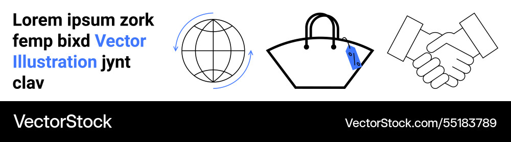 Global trade concepts with rotating globe Vector Image