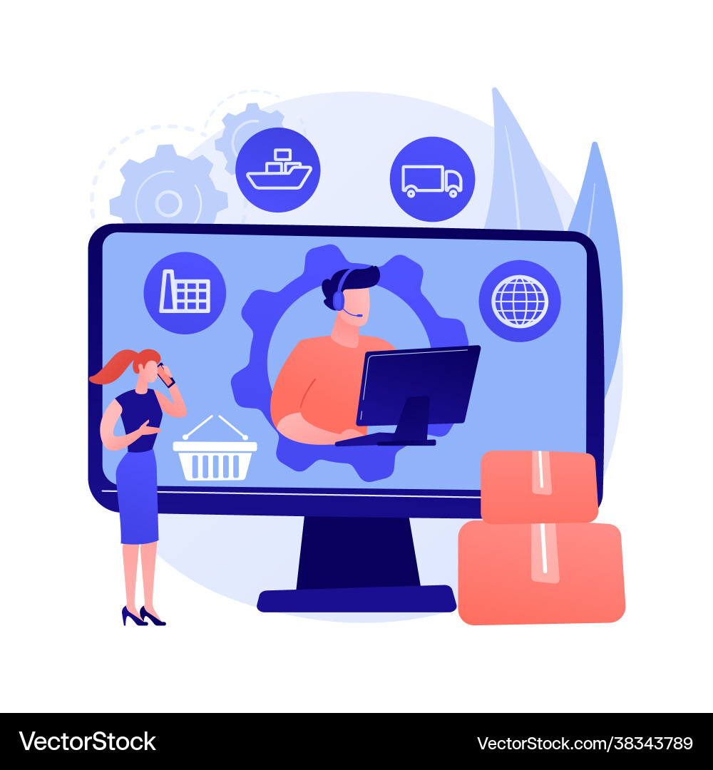 Handling and order processing abstract concept vector image