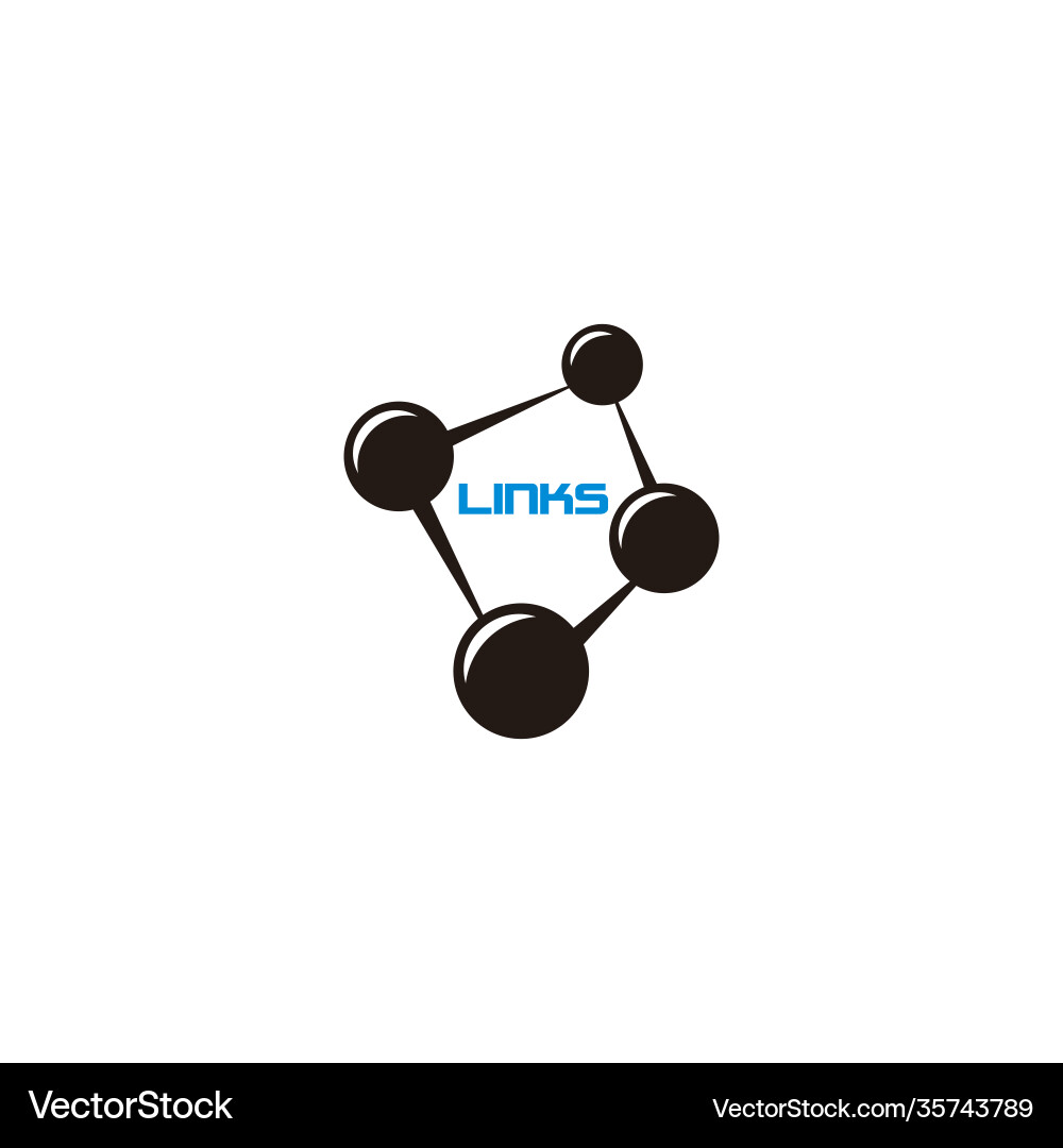 Links dots point simple strong connection symbol Links dots point simple strong connection symbol Vector Image