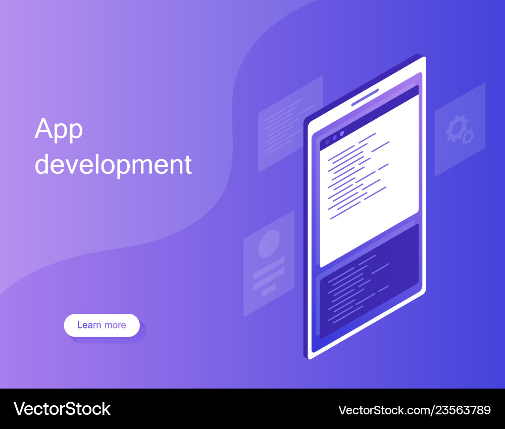 Mobile web development concept app Mobile web development concept app vector image
