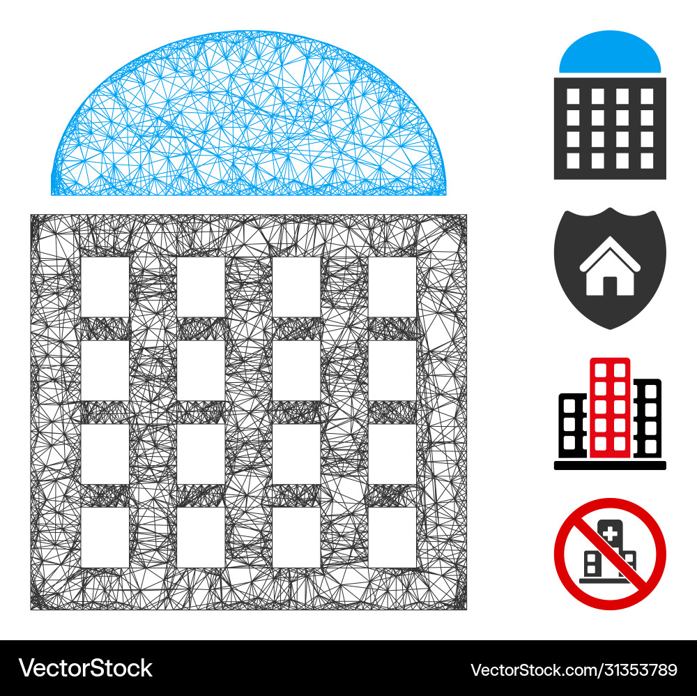 Office building web mesh Office building web mesh vector image