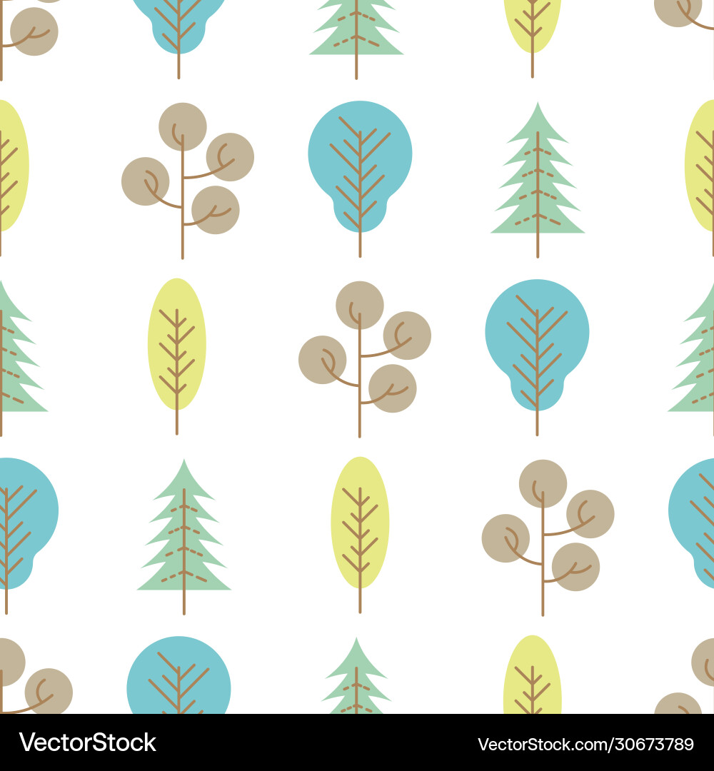 Seamless pattern with colored trees Vector Image