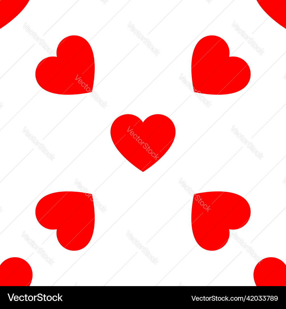 Seamless repeatable heart shape icon pattern vector image