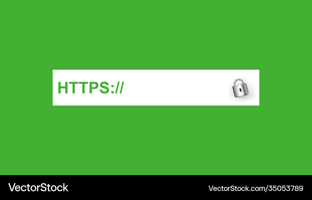 Secured https secure connection protocol with web Secured https secure connection protocol with web vector image