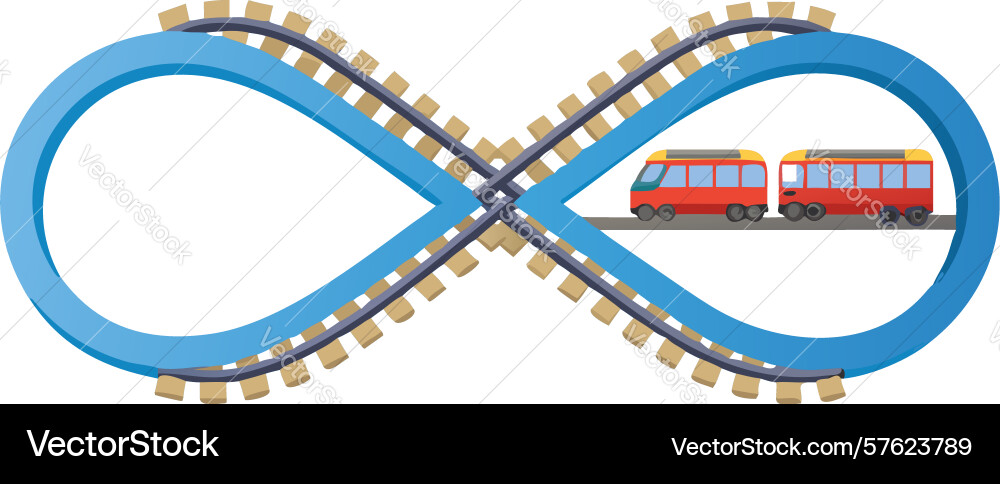 Train on infinity loop continuous journey symbol vector image
