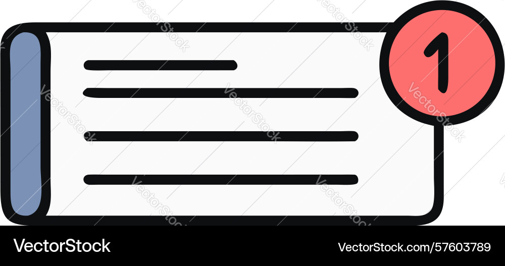 Unread document notification icon design vector image