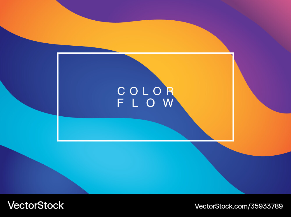 Vivid color flow with rectangle frame background Vivid color flow with rectangle frame background vector image