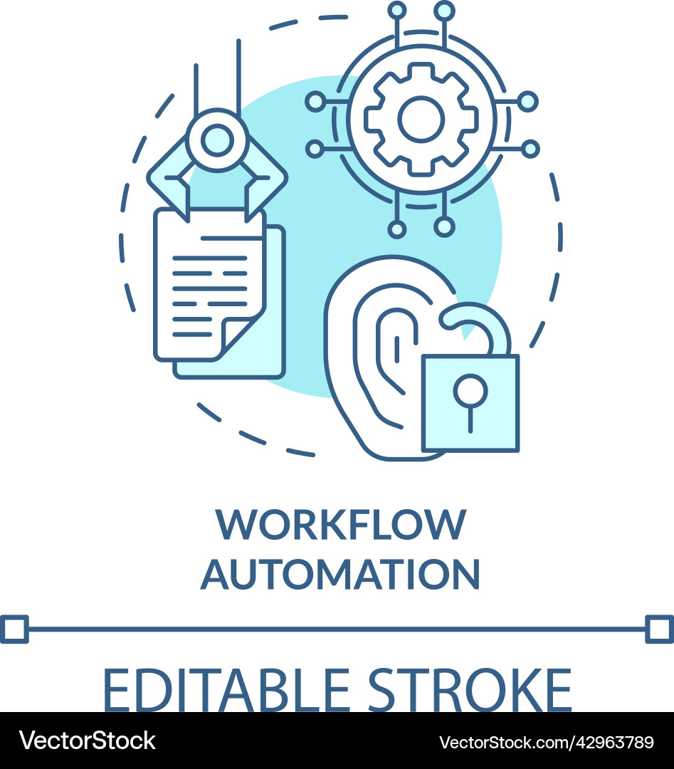 Workflow automation turquoise concept icon Workflow automation turquoise concept icon vector image