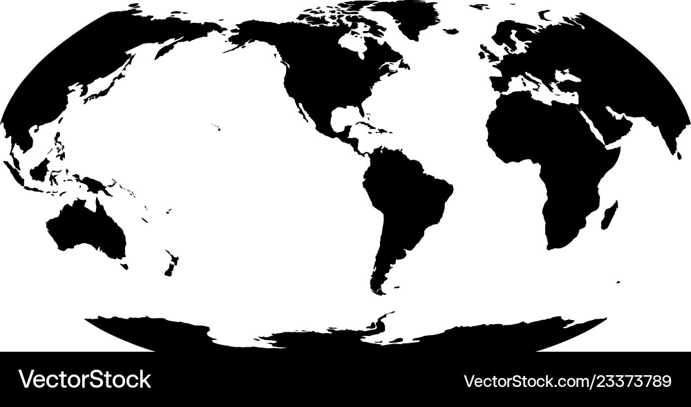 World map in robinson projection americas World map in robinson projection americas vector image