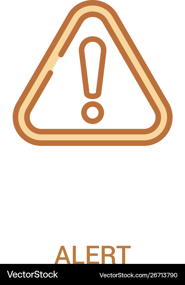 Alert concept 2 colored icon simple line element Vector Image