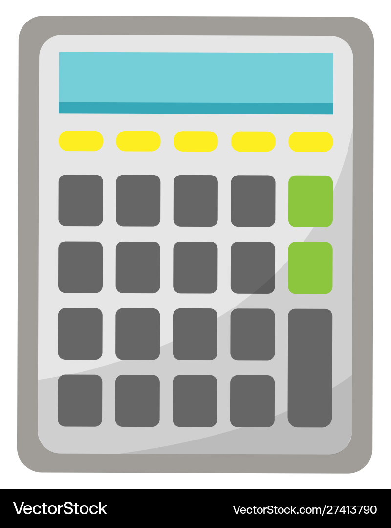 Calculator with buttons device for calculation Calculator with buttons device for calculation vector image
