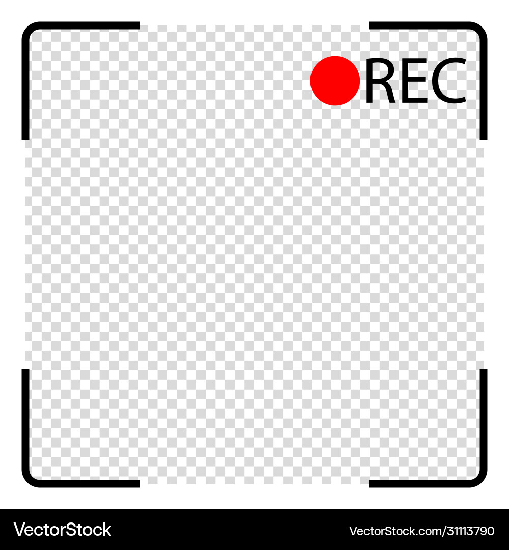 Camera screen showing recording is in progress Vector Image