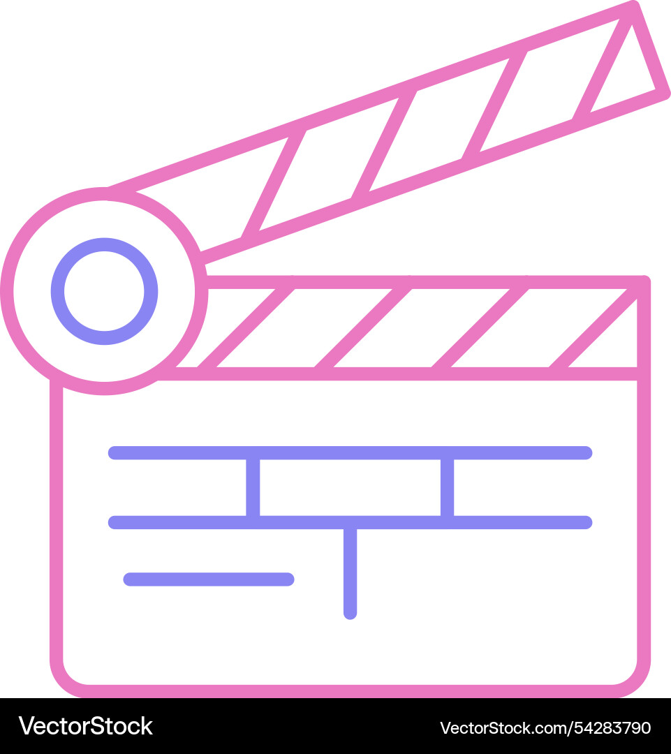 Clapper board line two colour icon Vector Image