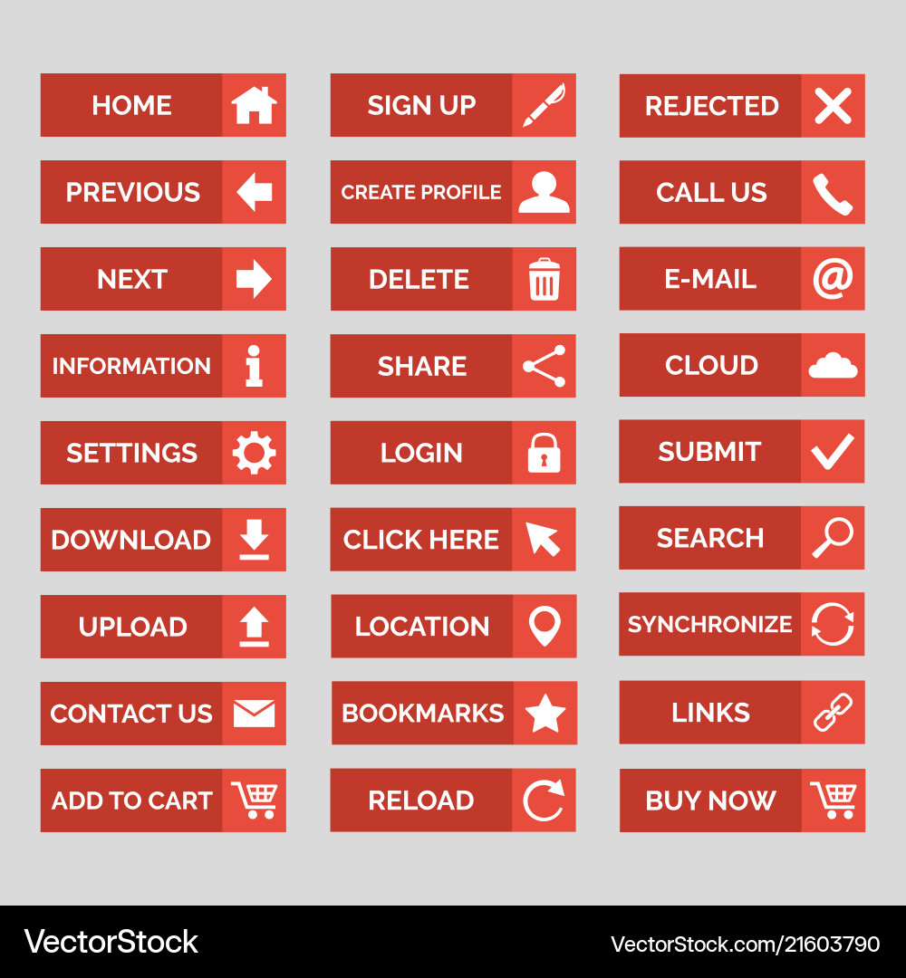 Collection of flat web buttons Collection of flat web buttons vector image