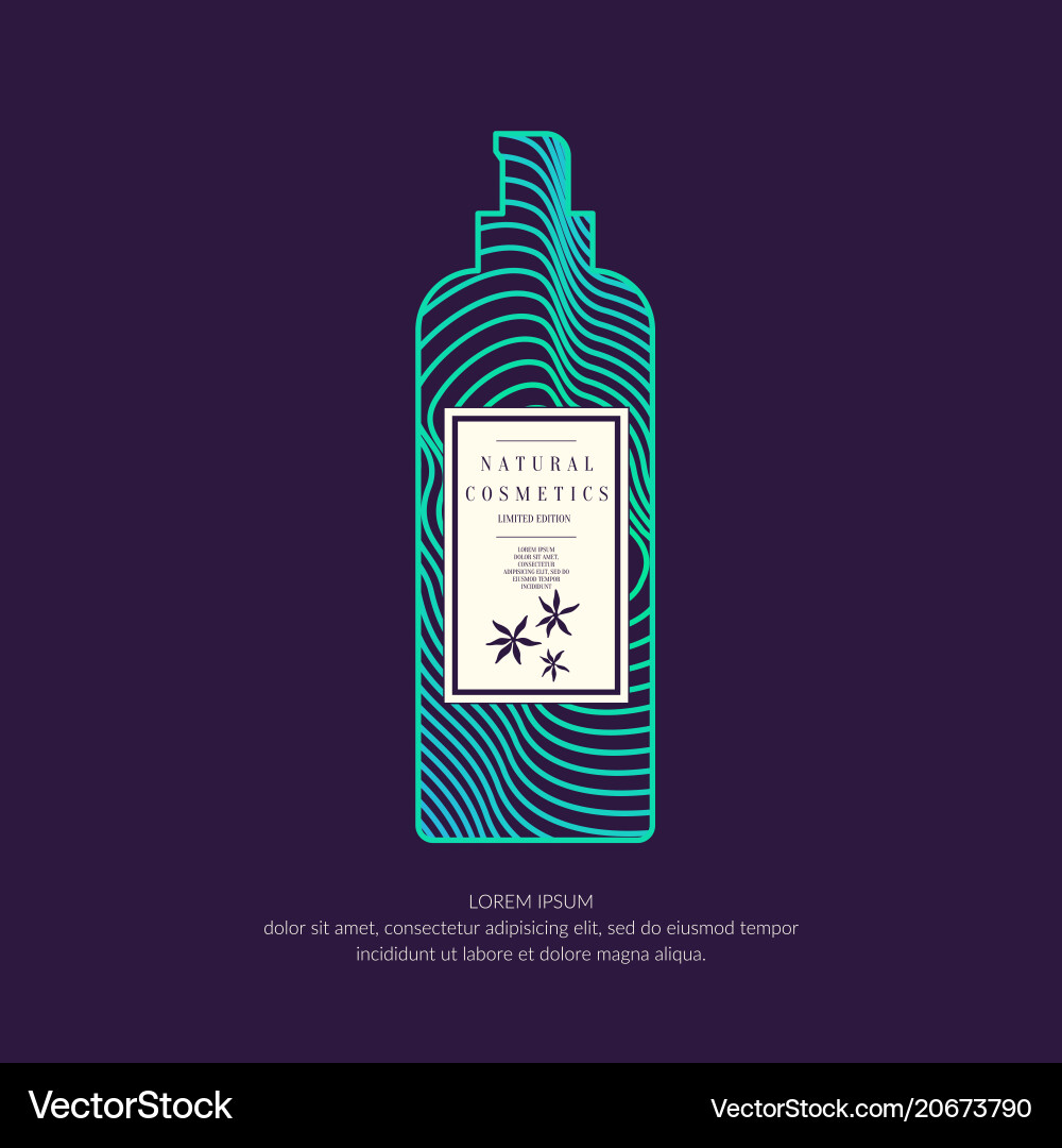 Cosmetic container with dynamic lines and waves vector image
