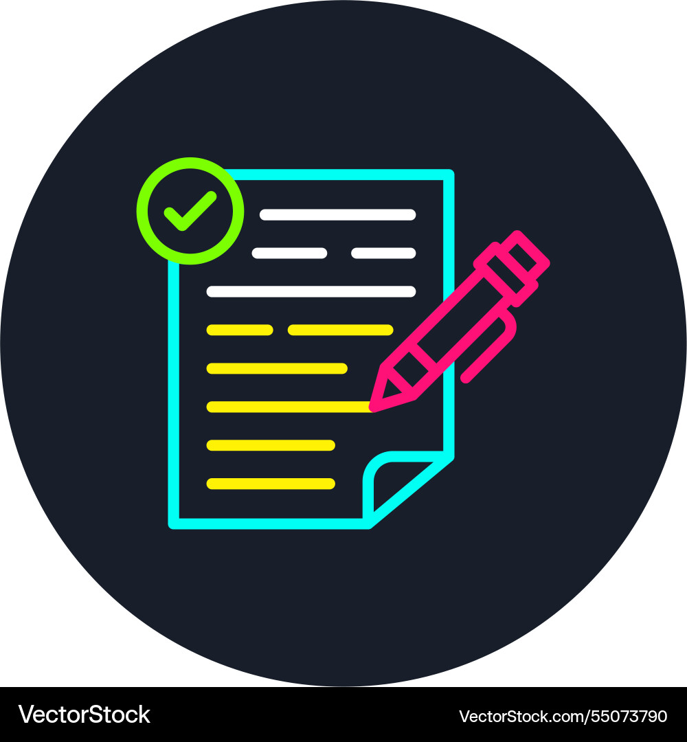 Document line multi color icon Vector Image