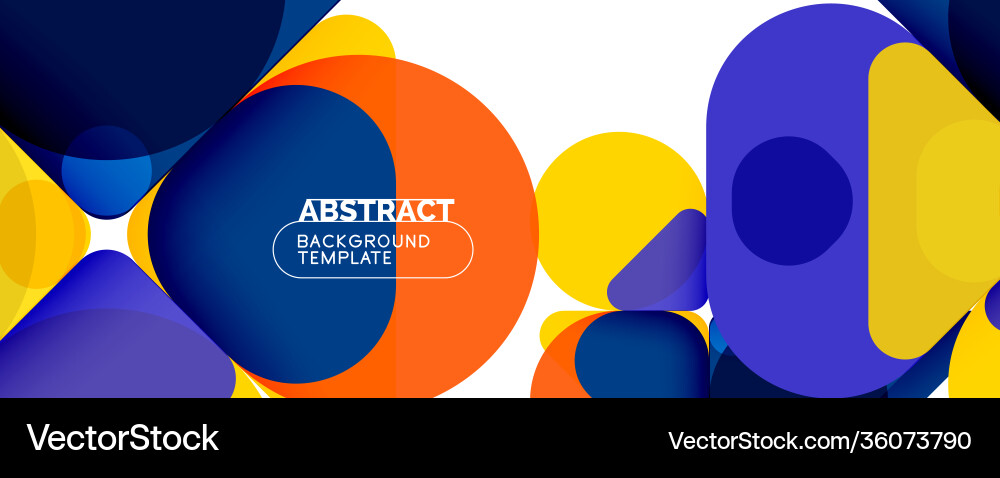 Flat geometric round shapes and dynamic lines Vector Image