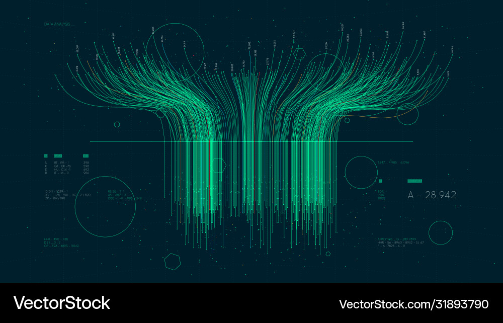 Futuristic technology big data sorting Futuristic technology big data sorting vector image