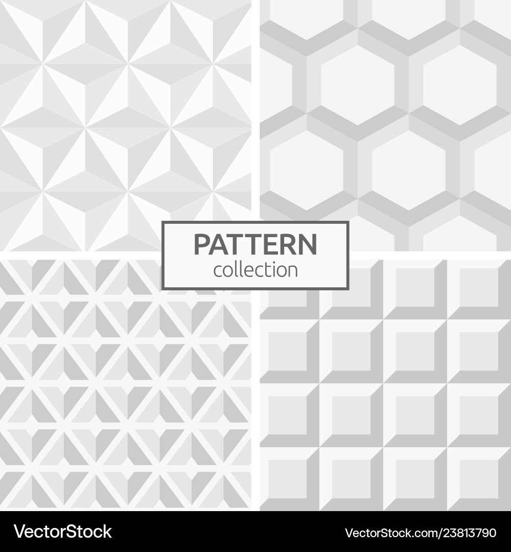 Geometric Abstract Patterns - Triangles & Hexagons vector image