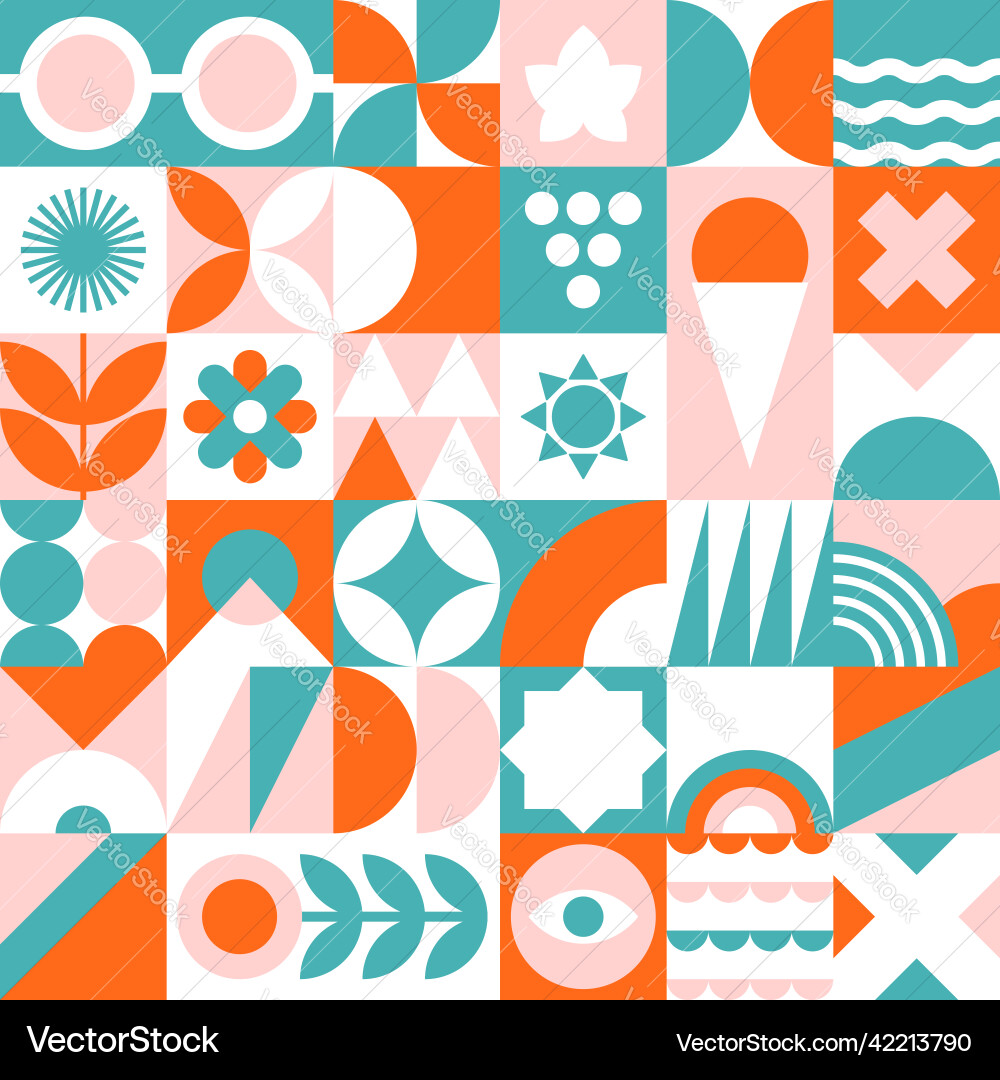 Geometric Pattern Blocks Vector Image