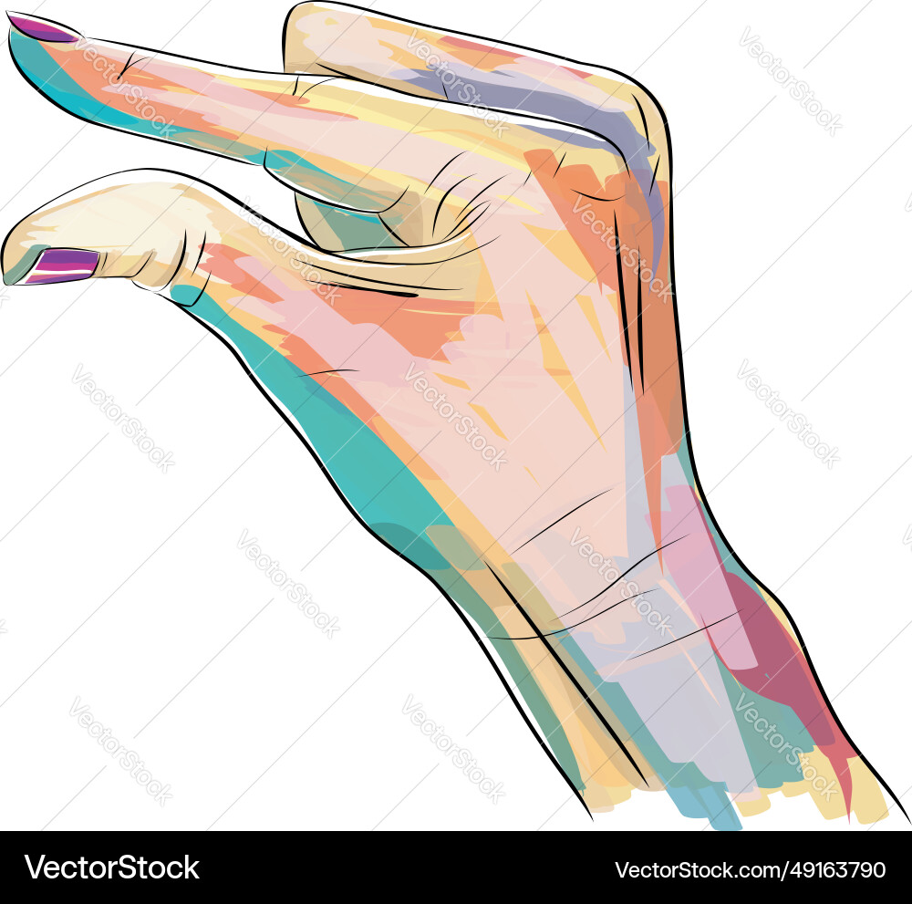 Hand sketch making a minimum amount gesture small Hand sketch making a minimum amount gesture small Vector Image