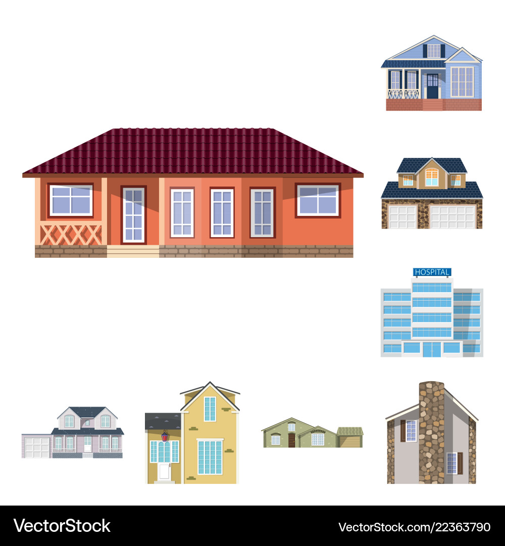 Isolated object of building and front icon Isolated object of building and front icon Vector Image