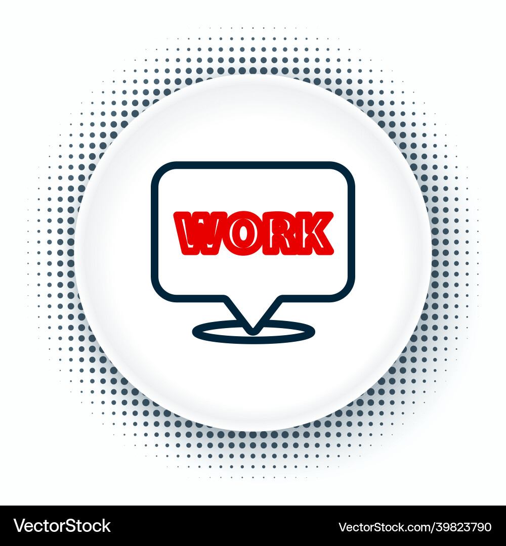 Line location with text work icon isolated Line location with text work icon isolated vector image