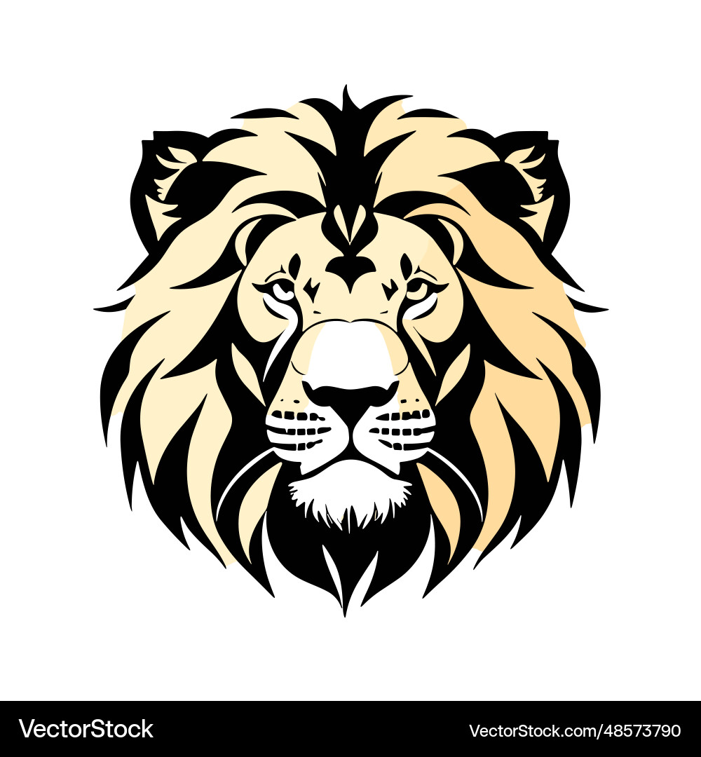 Lion head flat design icon template for logo Lion head flat design icon template for logo vector image