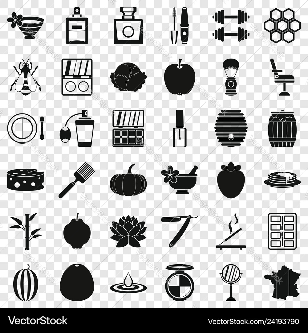 Make up product icons set simple style Vector Image