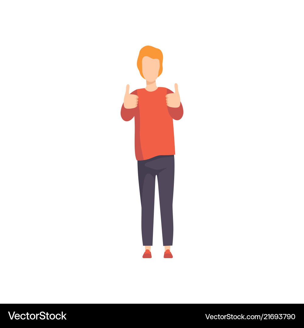 Man Showing Two Thumbs Up Gesture Vector Image