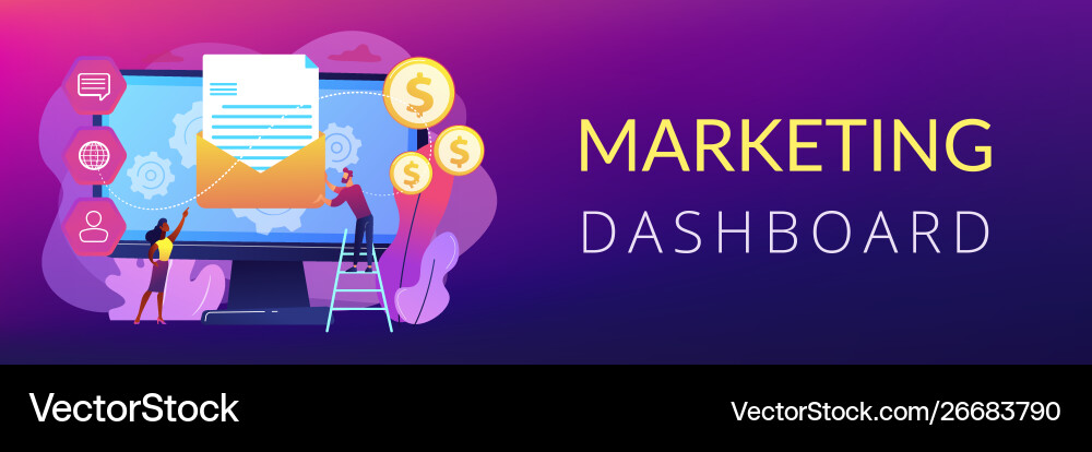 Marketing automation system concept banner header Marketing automation system concept banner header vector image