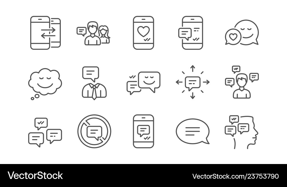 Message and communication icons group chat speech Vector Image