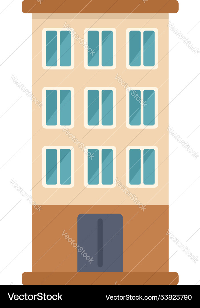 Modern city building with multiple windows Modern city building with multiple windows Vector Image