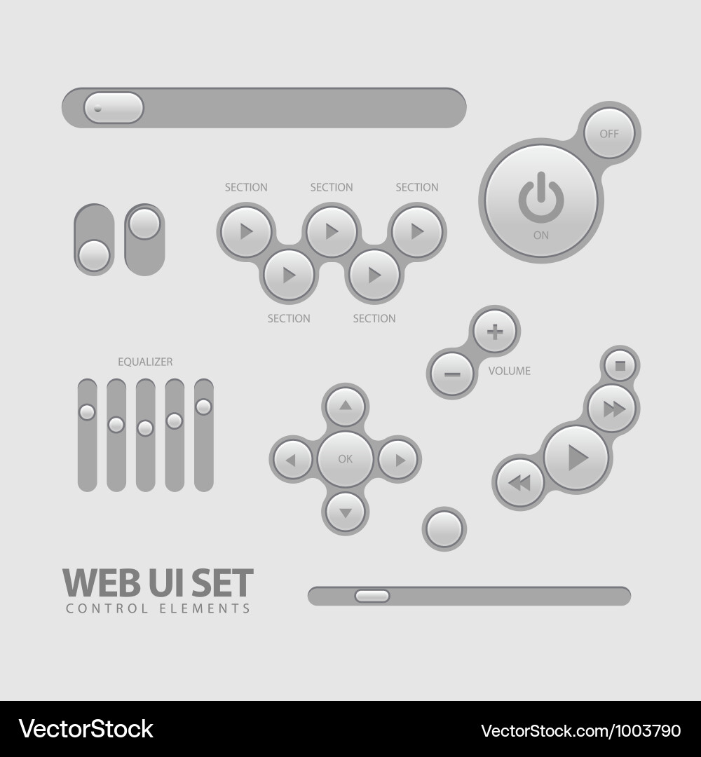 Modern Web UI Icons vector image
