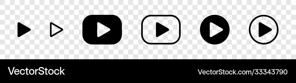 Play buttons icons button isolated Play buttons icons button isolated vector image