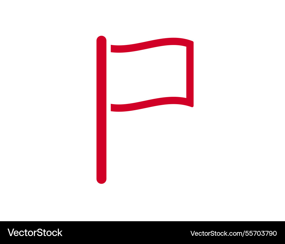 Red flag icon with simple design Vector Image