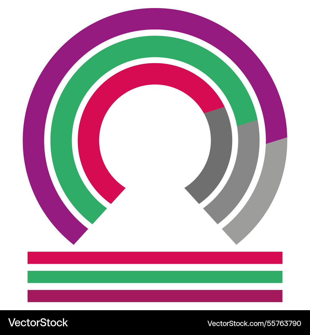 Ring chart icon colorful circle symbol data Ring chart icon colorful circle symbol data vector image