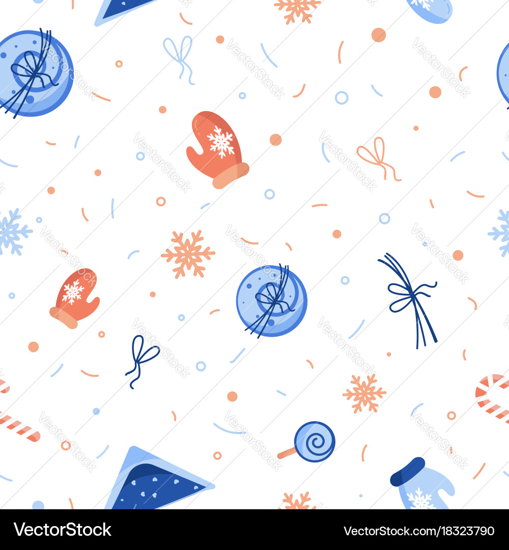 Seamless winter pattern background with can Vector Image