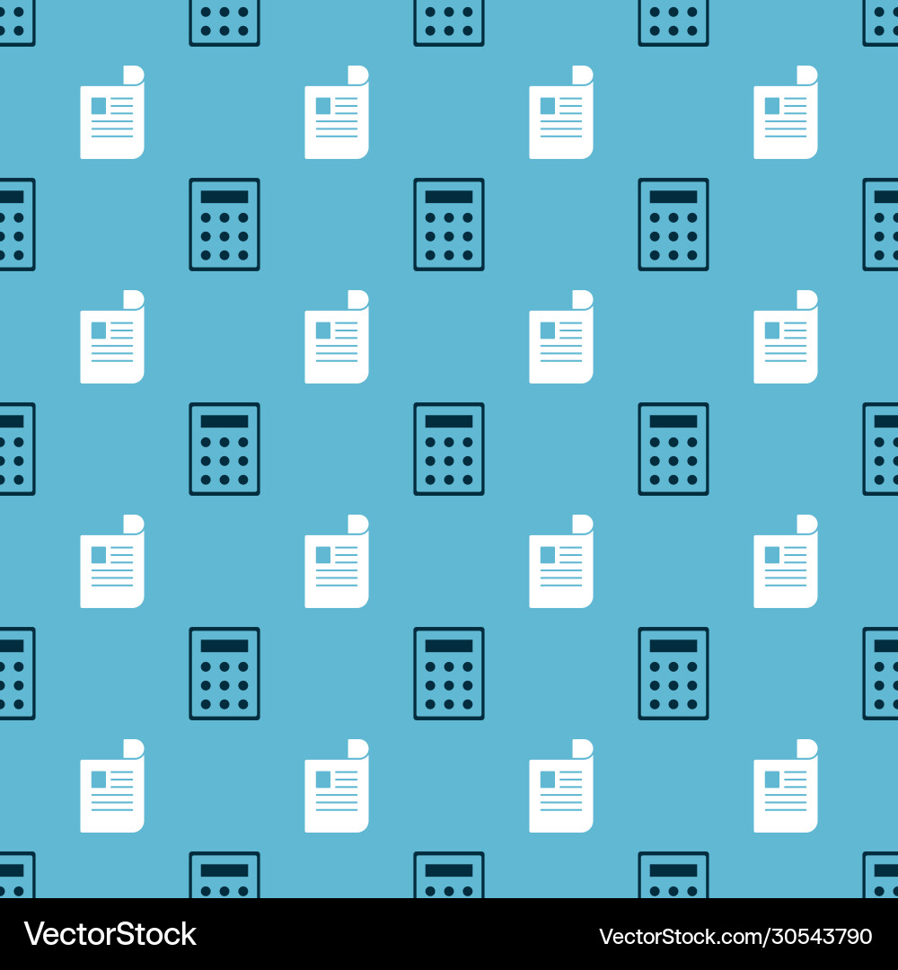 Set calculator and document on seamless pattern Set calculator and document on seamless pattern vector image