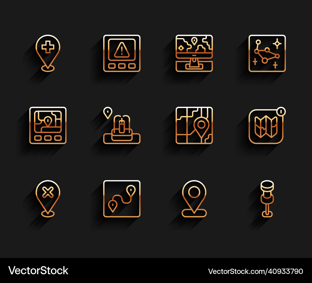 Set line location with cross mark route Set line location with cross mark route vector image