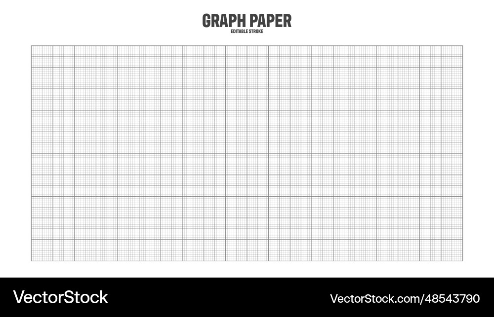 Sheet of graph paper with grid millimeter vector image