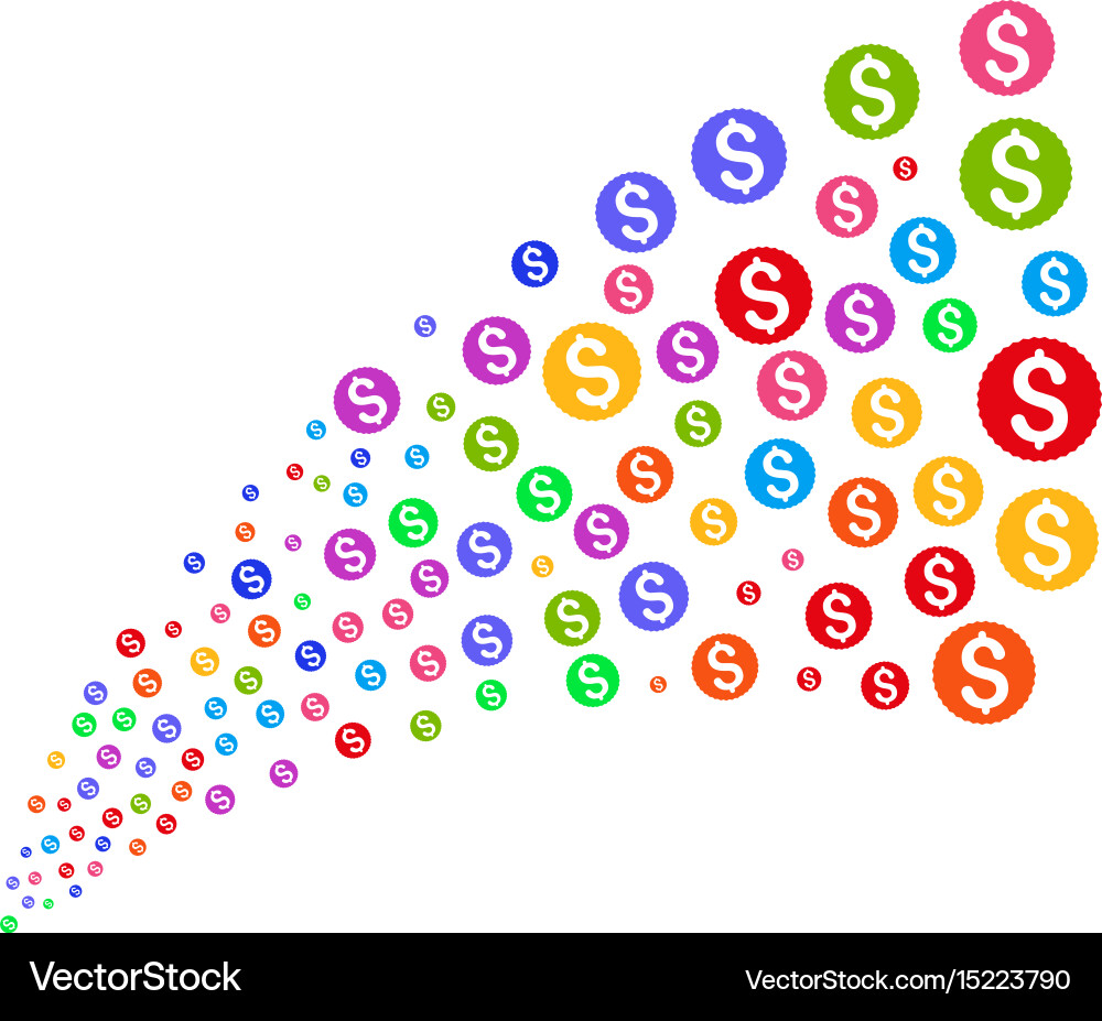 Source stream of dollar coin Vector Image